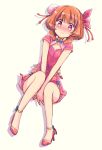  1girl aikatsu! blush looking_at_viewer oozora_akari quro_(black_river) short_hair simple_background solo 