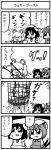  4koma animal_ears bkub bunny_ears cat_ears cat_tail chen chibi comic earrings hair_over_eyes hat inaba_tewi jewelry monochrome mouse_ears multi_tail multiple_tails nazrin rabbit_ears short_hair tail touhou translated 
