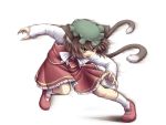  bad_id brown_hair cat_ears cat_tail chen claws hat kakkou multi_tail multiple_tails short_hair solo tail touhou yellow_eyes 