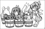  bad_id bucket cirno daiyousei fang girl_in_bucket hammer in_bucket in_container inaba_tewi kisume monochrome moriya_suwako nazrin pyonta rumia sanjuu_sanjuu_san touhou 