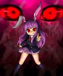  blazer bunny_ears eyes finger_gun highres kneehighs long_hair necktie pleated_skirt pointing purple_hair rabbit_ears red_eyes reisen_udongein_inaba shin_(nsb-s) skirt socks touhou 