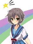  grey_hair highres nagato_yuki school_uniform short_hair suzumiya_haruhi_no_yuuutsu yellow_eyes 