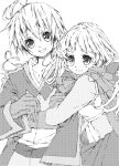  brother_and_sister cape emihiko final_fantasy final_fantasy_tactics gloves long_hair monochrome ponytail ramza_beoulve siblings smile 