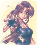  black_lagoon gloves gun handgun holster ikeda_tsukasa pistol revy tattoo weapon wink 