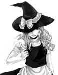  bad_id braid hat kirisame_marisa long_hair mishima_ssuru monochrome solo thumbs_up touhou witch_hat 