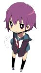  chibi ichihaya nagato_yuki purple_hair school_uniform short_hair suzumiya_haruhi_no_yuuutsu 