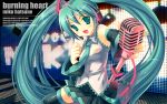  detached_sleeves green_eyes green_hair hatsune_miku long_hair mame-p microphone microphone_stand necktie skirt thigh-highs thighhighs twintails very_long_hair vocaloid wallpaper 