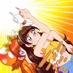  amanogawa_kirara blue_eyes brown_hair cure_twinkle go!_princess_precure jojo_no_kimyou_na_bouken jojo_pose killer_queen multiple_persona nann_tou orange_hair pose precure smile 