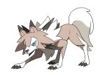 blue_eyes brown_fur highres lycanroc official_art pokemon pokemon_(game) pokemon_sm wolf 