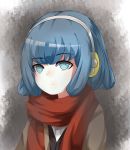  1girl blue_eyes blue_hair dangan_ronpa dangan_ronpa_3 gekkougahara_miaya hairband headphones highres scarf solo 