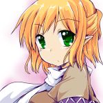  1girl blonde_hair favfavver2 green_eyes half_updo looking_at_viewer mizuhashi_parsee pointy_ears scarf short_hair solo touhou upper_body when_you_see_it 