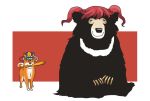  animalization bear black_bear dog hair_bobbles hair_ornament hat no_humans onikobe_rin onozuka_komachi redhead rod_of_remorse shiba_inu shiki_eiki touhou 