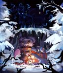  alolan_ninetales alternate_color fug_(4chan) gible highres icicle morelull ninetales no_humans noibat open_mouth pokemon scarf shiny_pokemon snow winter 