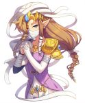  1girl blonde_hair brown_hair dual_persona long_hair princess_zelda red_eyes sheik spoilers super_smash_bros. the_legend_of_zelda the_legend_of_zelda:_ocarina_of_time the_legend_of_zelda:_twilight_princess transformation wusagi2 