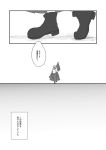  1girl alternate_costume alternate_hairstyle aoi_(annbi) arm_up boots comic greyscale highres kirisame_marisa monochrome shoes solo touhou translation_request 