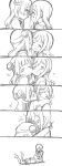  2girls artist_request blush cheek-to-cheek closed_eyes comic hair_bun highres hug kunikida_hanamaru lap_pillow long_hair looking_at_another love_live! love_live!_sunshine!! lying monochrome multiple_girls open_mouth silver_hair smile tsushima_yoshiko yuri 