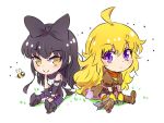  2girls blake_belladonna chibi iesupa multiple_girls rwby rwby_chibi yang_xiao_long 