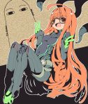  1girl bodysuit dango_mushi full_body glasses highres long_hair orange_hair persona persona_5 sakura_futaba solo tentacles 