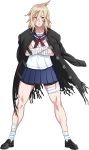  1girl bandages delinquent full_body highres jacket_on_shoulders official_art osoro_shidesu scar solo yandere_simulator 