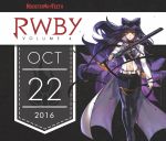  1girl 2016 artist_request black_hair blake_belladonna bow copyright_name hair_bow long_hair official_art rwby solo weapon yellow_eyes 