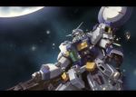  beam_rifle commentary_request energy_gun green_eyes gun gundam holding holding_gun holding_weapon joints letterboxed mecha mecha_request no_humans planet rifle science_fiction sky space star star_(sky) starry_sky tyuga weapon 