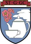 close-up cup emblem english flower girls_und_panzer heita0524 highres no_humans simple_background st._gloriana&#039;s_(emblem) teacup teapot white_background 