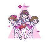  3girls ;d aida_(osomatsu-san) bangs beckoning belt belt_buckle blush boots bow breasts brown_eyes brown_hair buckle collared_shirt cravat crop_top curly_hair dress_shirt eyebrows eyebrows_visible_through_hair eyelashes flipped_hair fringe fukai_(yas_lions) full_body hair_bow hair_ornament hair_ribbon hairband hand_on_own_knee headset high-waist_skirt high_heel_boots high_heels high_ponytail holding_microphone idol index_finger_raised jacket jewelry knees_together_feet_apart leaning_forward looking_at_viewer low_twintails medium_breasts microphone miniskirt multiple_girls navel neck_ribbon necklace one_eye_closed open_mouth osomatsu-kun osomatsu-san outstretched_arm pigeon-toed pink_ribbon pink_skirt pinky_out plaid plaid_skirt pleated_skirt ponytail puffy_short_sleeves puffy_sleeves red_bow red_eyes red_jacket red_skirt ribbon sachiko_(osomatsu-san) shirt short_sleeves short_twintails singer skirt smile sparkle spread_fingers standing stomach thigh-highs thigh_boots triangle twintails white_background white_boots white_shirt wrist_cuffs yowai_totoko 