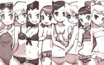  biggumane bikini ciel_(rockman) collar one-piece_swimsuit rockman roll_caskett sunglasses_on_head tron_bonne 