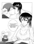  !! 1boy 1girl admiral_(kantai_collection) blush breasts cake cleavage collarbone comic finger_licking food jewelry kaga_(kantai_collection) kantai_collection kiss licking monochrome naughty_face ring side_ponytail tongue tongue_out wangphing wedding_band 