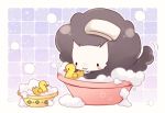 :3 bathing bubble no_humans rio_(rio_01) rubber_duck shishiou_no_mofumofu touken_ranbu towel towel_on_head 