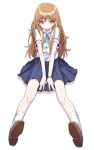  1girl brown_eyes brown_hair long_hair ryuga_(balius) school_uniform 