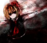  bad_id blonde_hair hair_ribbon minetani necktie outstretched_arms red_eyes ribbon rumia short_hair solo spread_arms touhou 
