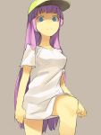  dress_shirt hama2224 hat highres legs long_hair original pink_hair purple_hair shirt simple_background sketch 