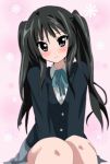  black_eyes black_hair k-on! long_hair momoiro_tanuki school_uniform solo twintails 