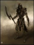  armor bandage egyptian fantasy helmet highres mummy scimitar skeleton sword undead warhammer weapon 