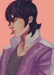  1boy aleksxp artist_name black_eyes black_hair highres hyakujuu-ou_golion jacket keith_(voltron) male_focus profile signature solo voltron:_legendary_defender 