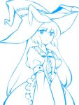  1girl animal_ears animal_hat artist_request bow bowtie dress expressionless fake_animal_ears hat irisu_kyouko irisu_shoukougun! long_hair looking_at_viewer monochrome ribbon sidelocks solo upper_body very_long_hair witch_hat 