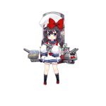  1girl alternate_costume antonio_da_noli_(zhan_jian_shao_nyu) backpack bag black_legwear bloomers blush bow cannon dress flag_of_the_united_states_navy french_flag full_body hat holding holding_weapon italian_flag italy linda_b looking_at_viewer machinery official_art open_mouth oversized_clothes purple_hair randoseru red_bow red_shoes ribbon sailor_collar sailor_dress shirt shoes short_twintails sleeves_past_wrists smokestack socks solo standing sticker striped striped_ribbon swedish_flag transparent_background turret twintails underwear union_jack violet_eyes weapon white_hat white_shirt younger zhan_jian_shao_nyu 