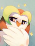  beak bird dartrix glitter highres no no_humans open_eyes owl pokemon pokemon_(game) pokemon_sm pose salanchu 