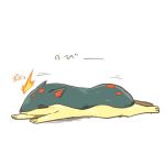  blush closed_eyes fire lowres lying on_stomach pokemon pokemon_(creature) quilava rebecca_(keinelove) solo 