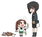  apron bangs baseball black_boots black_eyes black_hair black_legwear blouse blue_jacket blush boots brown_eyes brown_hair brown_shoes commentary_request crying fang flower_pot full_body fume girls_und_panzer green_skirt hair_ribbon jacket kadotani_anzu kawashima_momo loafers long_hair long_sleeves looking_at_another mansyontintai military military_uniform miniskirt monocle neckerchief open_mouth parted_bangs pleated_skirt potato_chips ribbon school_uniform serafuku shoes short_hair simple_background skirt socks standing tearing_up twintails uniform wavy_mouth white_background white_blouse white_skirt 