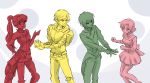  2boys 2girls color_connection highres iesupa jaune_arc lie_ren multiple_boys multiple_girls nora_valkyrie pyrrha_nikos rwby 