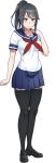  1girl absurdres black_eyes black_hair full_body highres kjech official_art ponytail school_uniform simple_background solo transparent_background yandere yandere-chan yandere_simulator 