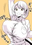  1girl breasts huge_breasts monochrome narusawa_ryouka occultic;nine open_mouth 