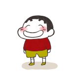  1boy crayon_shin-chan eyebrows happy nohara_shinnosuke red_shirt shirt shorts smile solo white_background yellow_shorts yuuumm55 