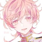  1boy blonde_hair lowres male_focus monoyoshi_sadamune open_mouth smile touken_ranbu twitter_username upper_body yellow_eyes yuyu_(yuyurhythm) 