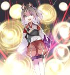  1girl commentary_request gate_of_babylon grey_hair hairband japanese_clothes kantai_collection long_hair looking_at_viewer muneate open_mouth parody solo yandere_trance yuge_(yuge_bakuhatsu) zuihou_(kantai_collection) 
