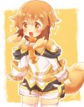  1boy animal_ears blush brown_hair dog_ears dog_tail male_focus open_mouth pop-up_story short_hair smile solo tail thigh-highs yuri_ressen 