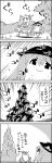  /\/\/\ 1girl 4koma bag bow closed_eyes comic commentary_request earthquake food from_behind fruit greyscale hair_bow hat highres hinanawi_tenshi horn_bow horns ibuki_suika long_hair monochrome open_mouth peach smile tani_takeshi touhou translation_request yukkuri_shiteitte_ne 