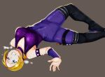  1girl adultonly blonde_hair blue_eyes bodysuit breasts cleavage grimace highres large_breasts nina_williams ponytail solo taut_clothes tekken wince 